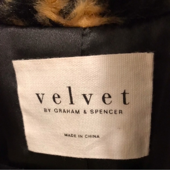 Velvet Graham & Spencer Anthropologie Leopard Print Teddy Jacket Large - Picture 5 of 6